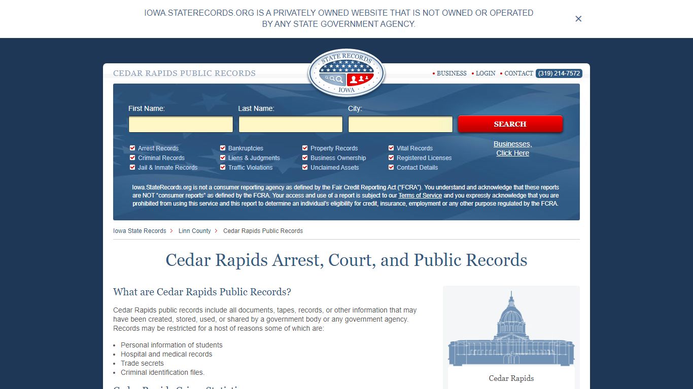 Cedar Rapids Arrest and Public Records | Iowa.StateRecords.org